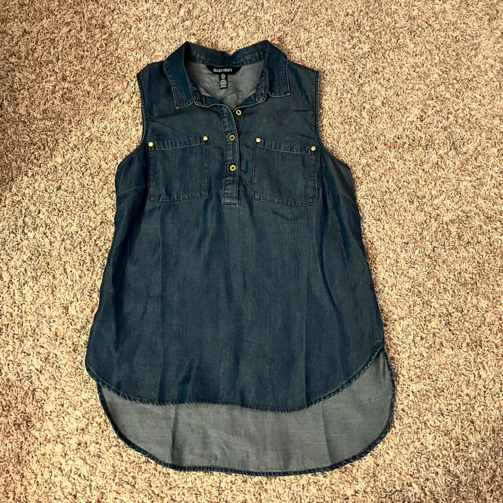 Ellen Tracy tencel sleeveless top size small